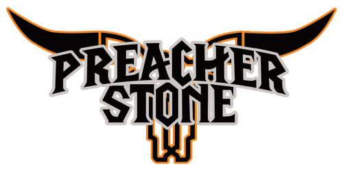 Preacher_Stone_Logo_Full_Orange_and Gray_Stroke_2025